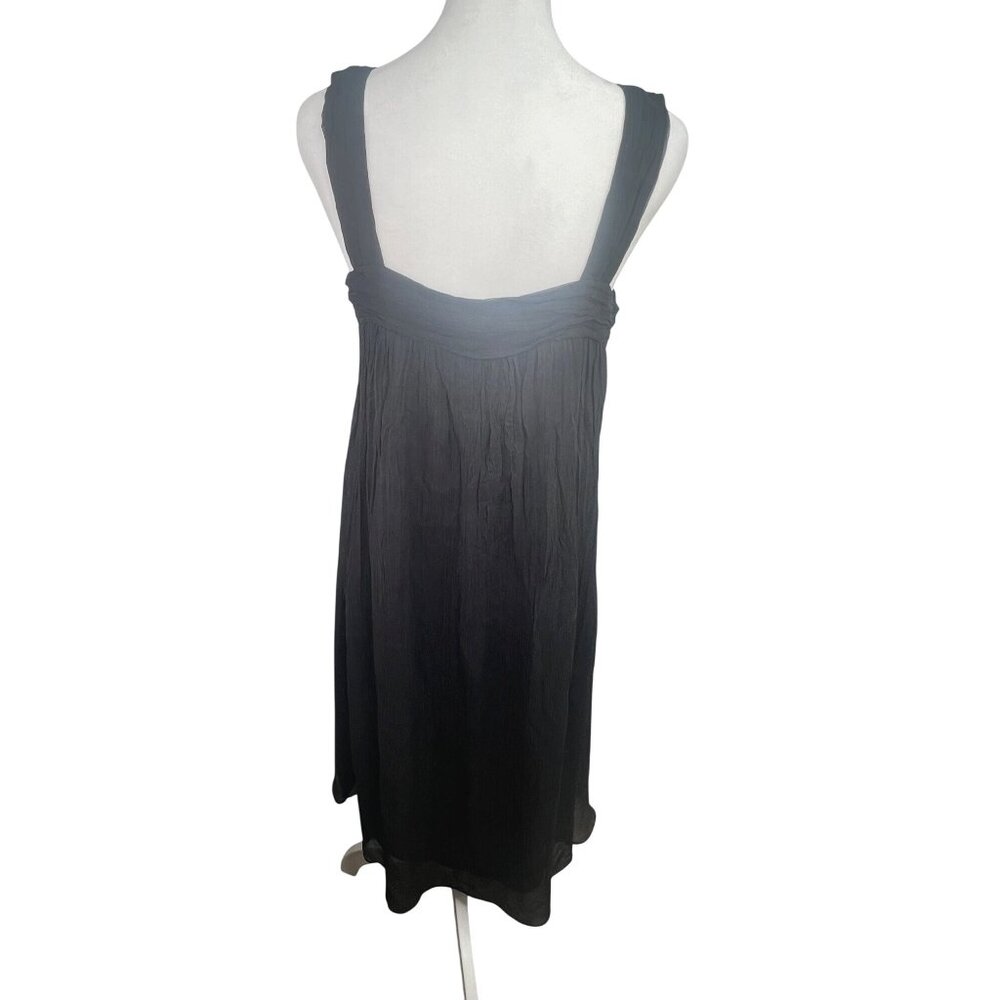 Eileen Fisher Black Lightweight Crinkle Chiffon Sleeveless Silk Dress XS - Picture 4 of 14